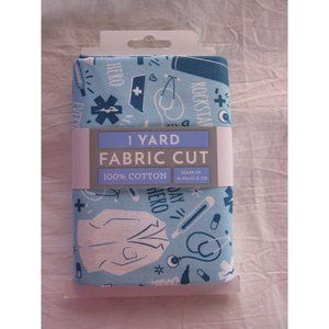 New Precut 1 Yard Nurse Doctor Everyday Heroes Blue Fabric 100% Cotton 36"X44"